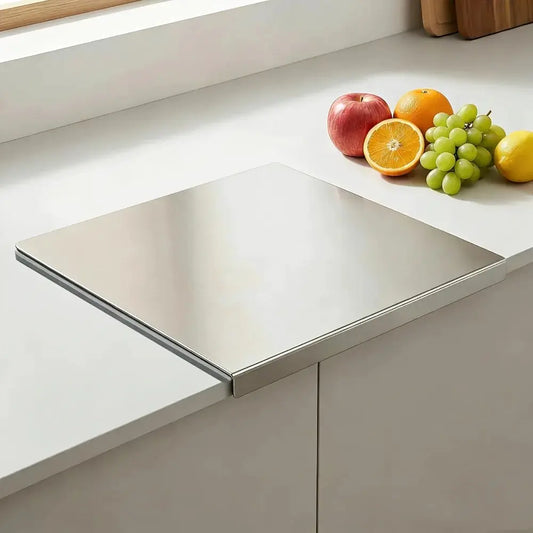 Stainless Steel Cutting Board Thickened Double Sided Folding Edge Pastry Board | Stainless Steel | Home Use | Home