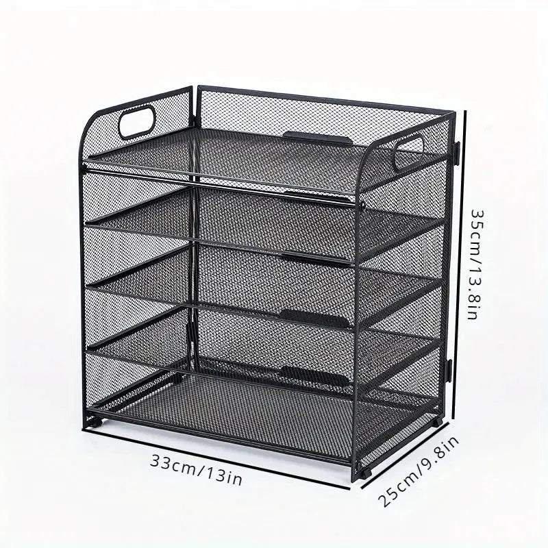 Stainless Steel Desk Organizer | 7 Trays | Vertical File Organizer | With Handle from PriceLows™
