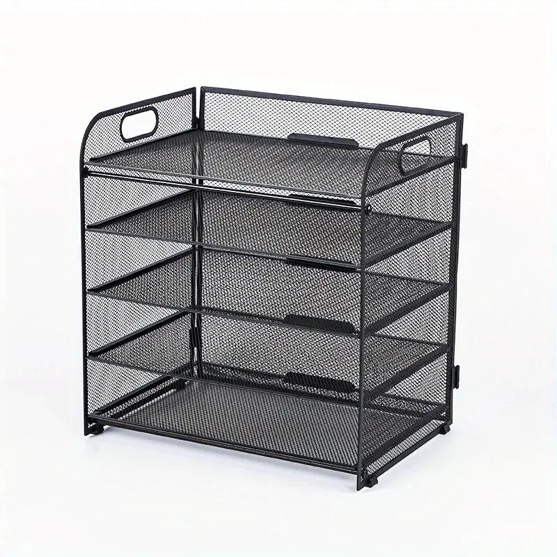 Stainless Steel Desk Organizer | 7 Trays | Vertical File Organizer | With Handle from PriceLows™