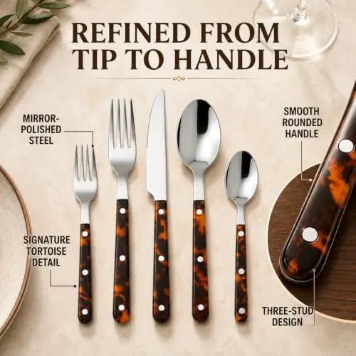 Stainless Steel Flatware Set 20 Piece Durable Value