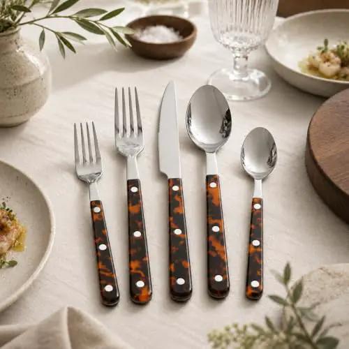 Stainless Steel Flatware Set 20 Piece Durable Value