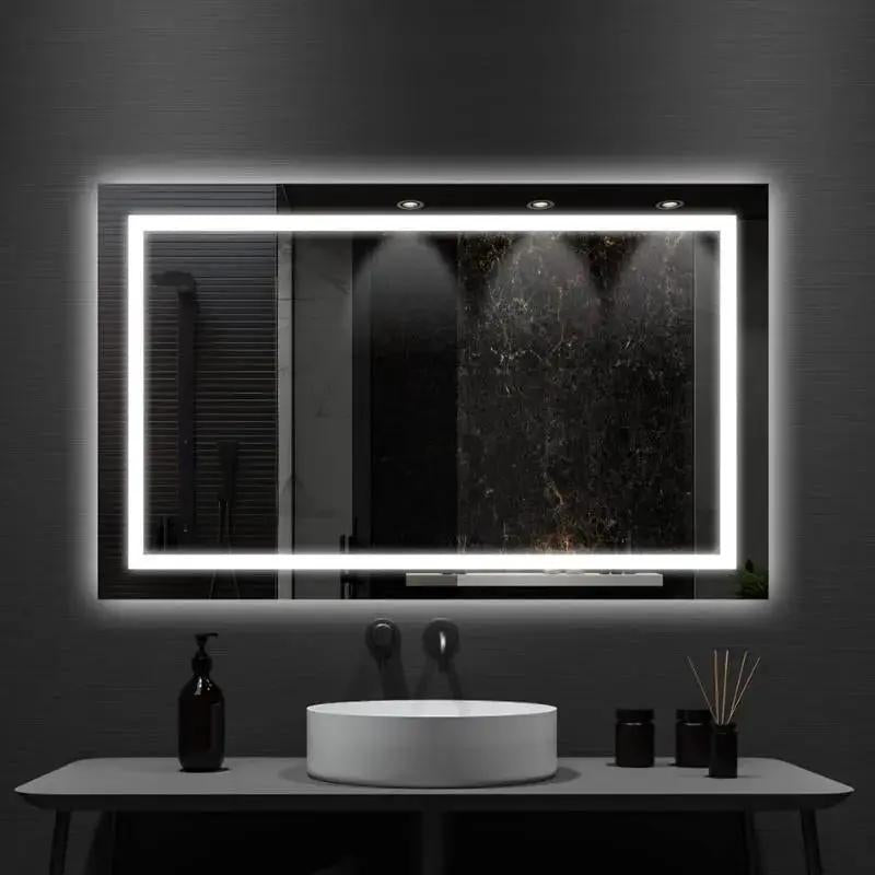 Bathroom Mirror | Center Glow LED | Minimalist Frame