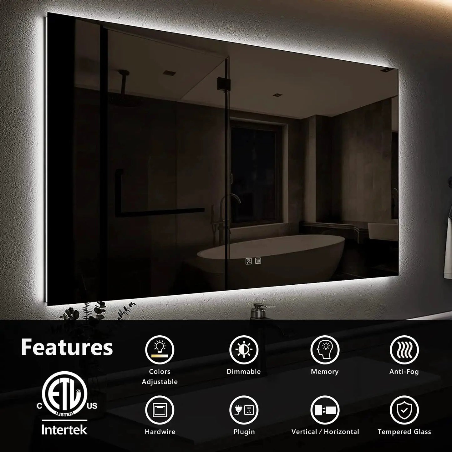 Standard Sleek Backlit LED Bathroom Mirror from PriceLows™