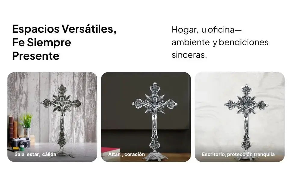 Standing Crucifix | Small Metal Tabletop | PriceLows™
