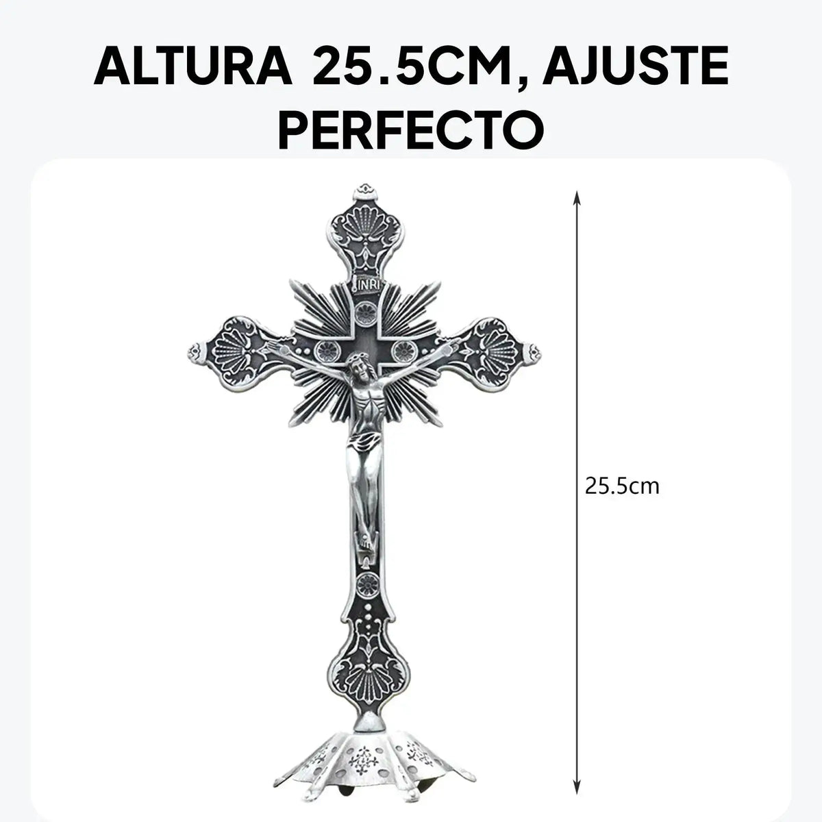Standing Crucifix | Small Metal Tabletop | PriceLows™