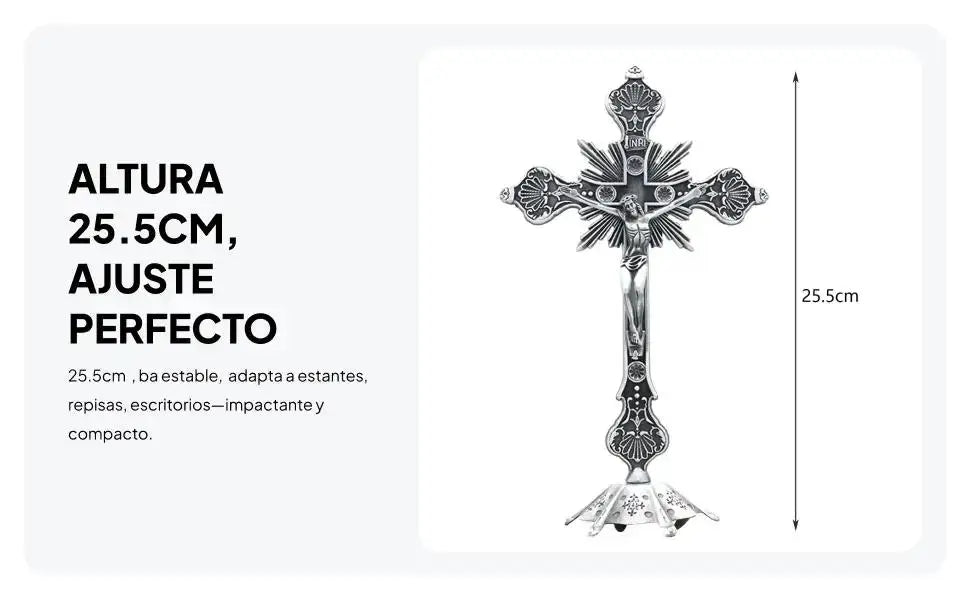 Standing Crucifix | Small Metal Tabletop | PriceLows™