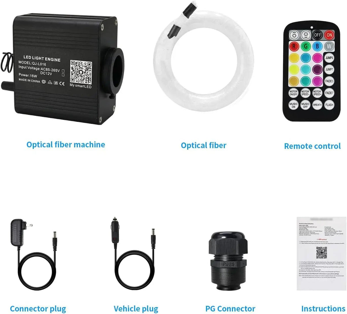 Starlight Fiber Optic Headliner Kit 600 Strands Sound from PriceLows™