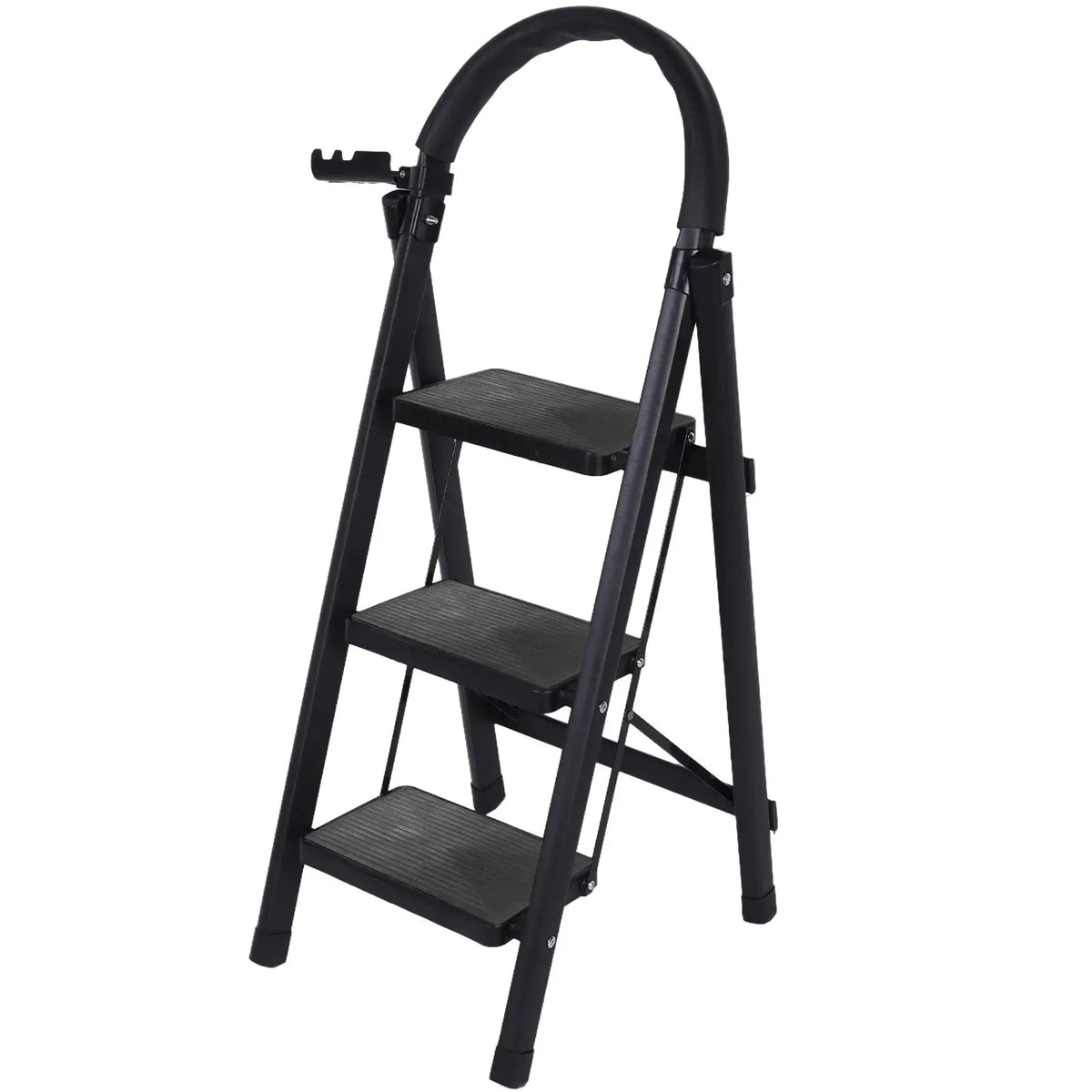 3 Step Folding Ladder Sturdy Steel Ladder 330lbs Capacity Sturdy& Portable Stepping Stools for RV Attic Daily Use at Home from PriceLows™
