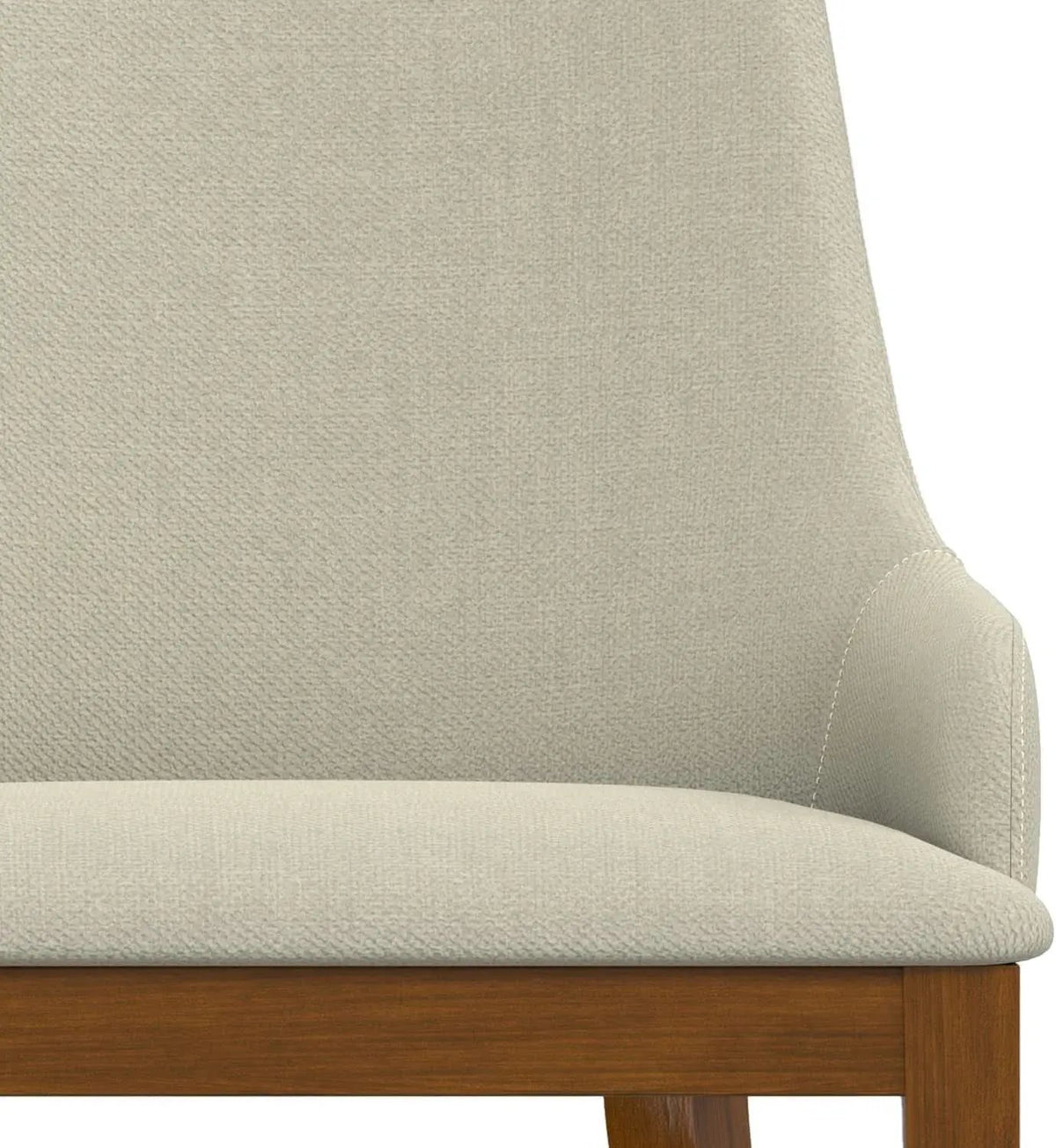 Stephanie Contemporary Dining Chair Set Of 2 In Natural Linen Look Fabric from PriceLows™
