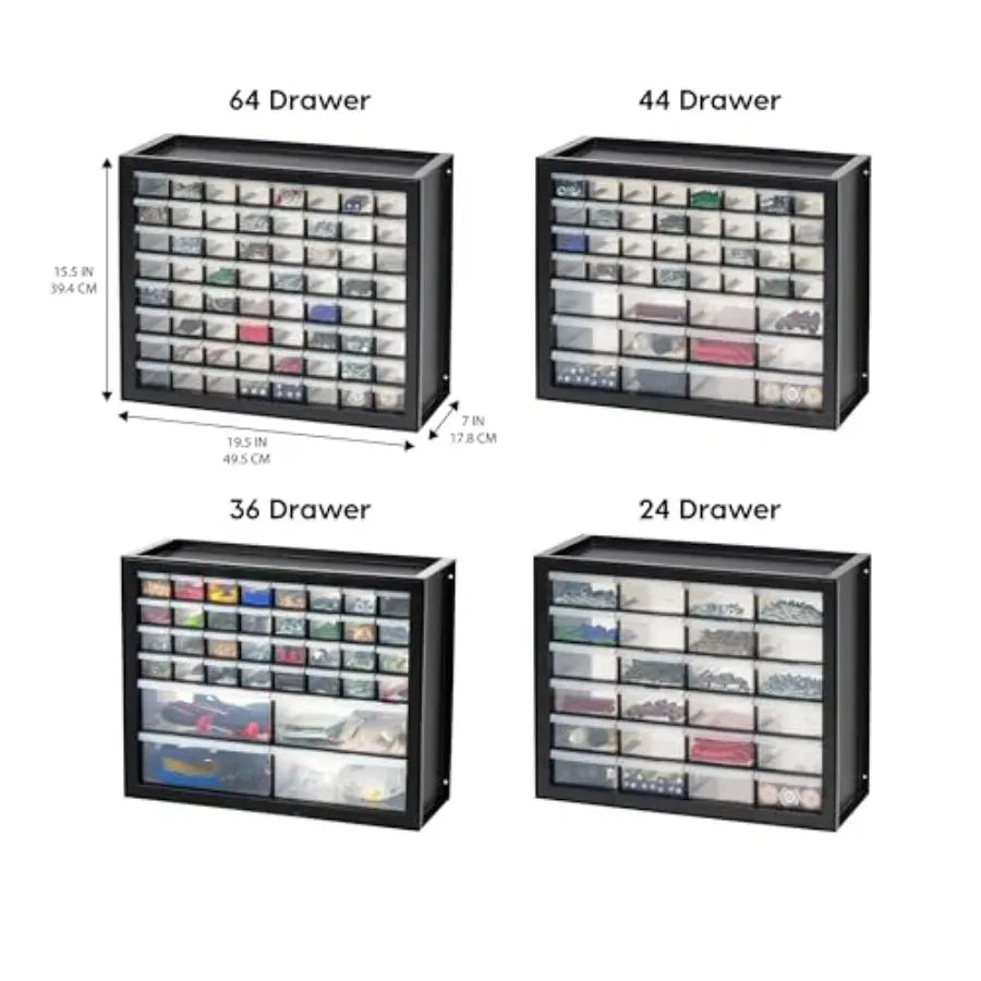 36-Drawer Storage Cabinet, Made in USA, Small Parts Storage Craft Organizer, Tool Chest, Hardware, Electronics, Screws, Nuts & Bolts, Garage & Workshop Storage, Teacher Toolbox, Black from PriceLows™