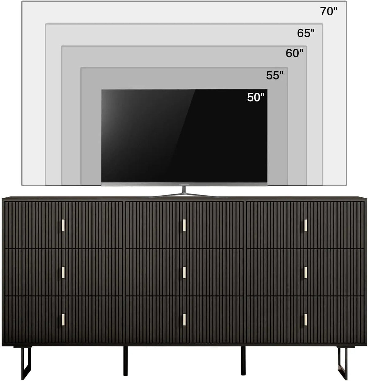Matte Black Nine Drawer Organization Storage Cabinet from PriceLows™