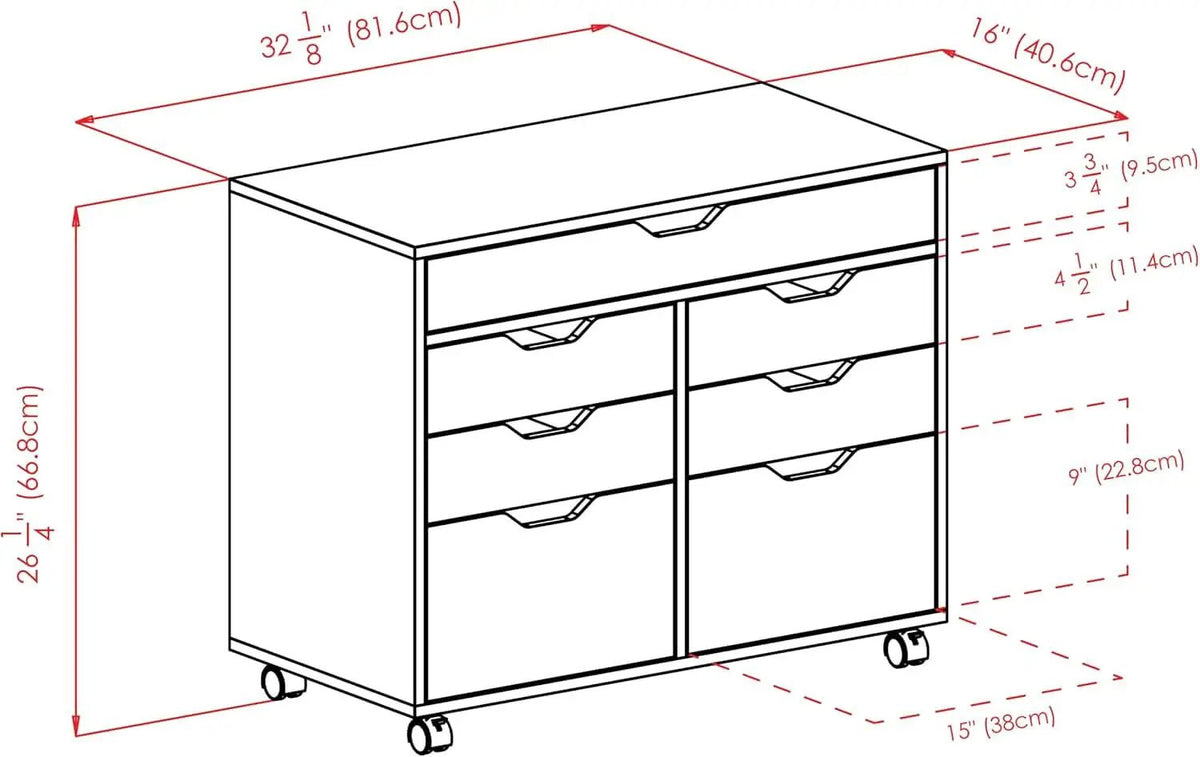 Black Halifax Two Door Storage Cabinet With Four Drawers from PriceLows™