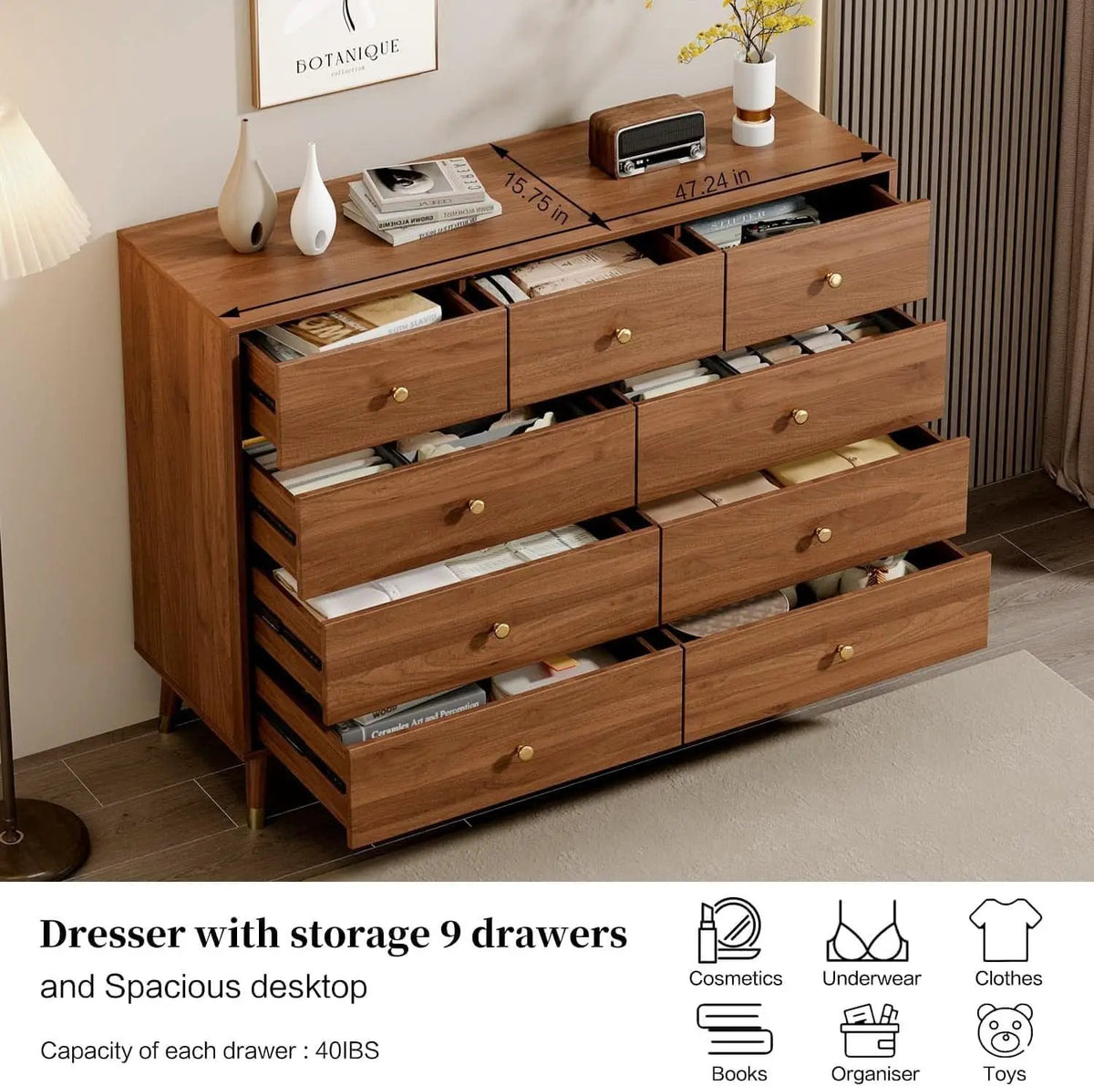 Dark Espresso Storage Cabinet Dresser With Anti Tip from PriceLows™