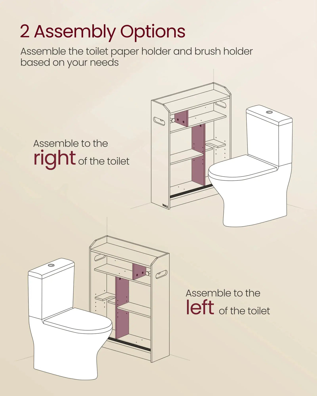 Storage Cabinet | Sliding Doors | Toilet Paper Holder | Slim Cabinet from PriceLows™