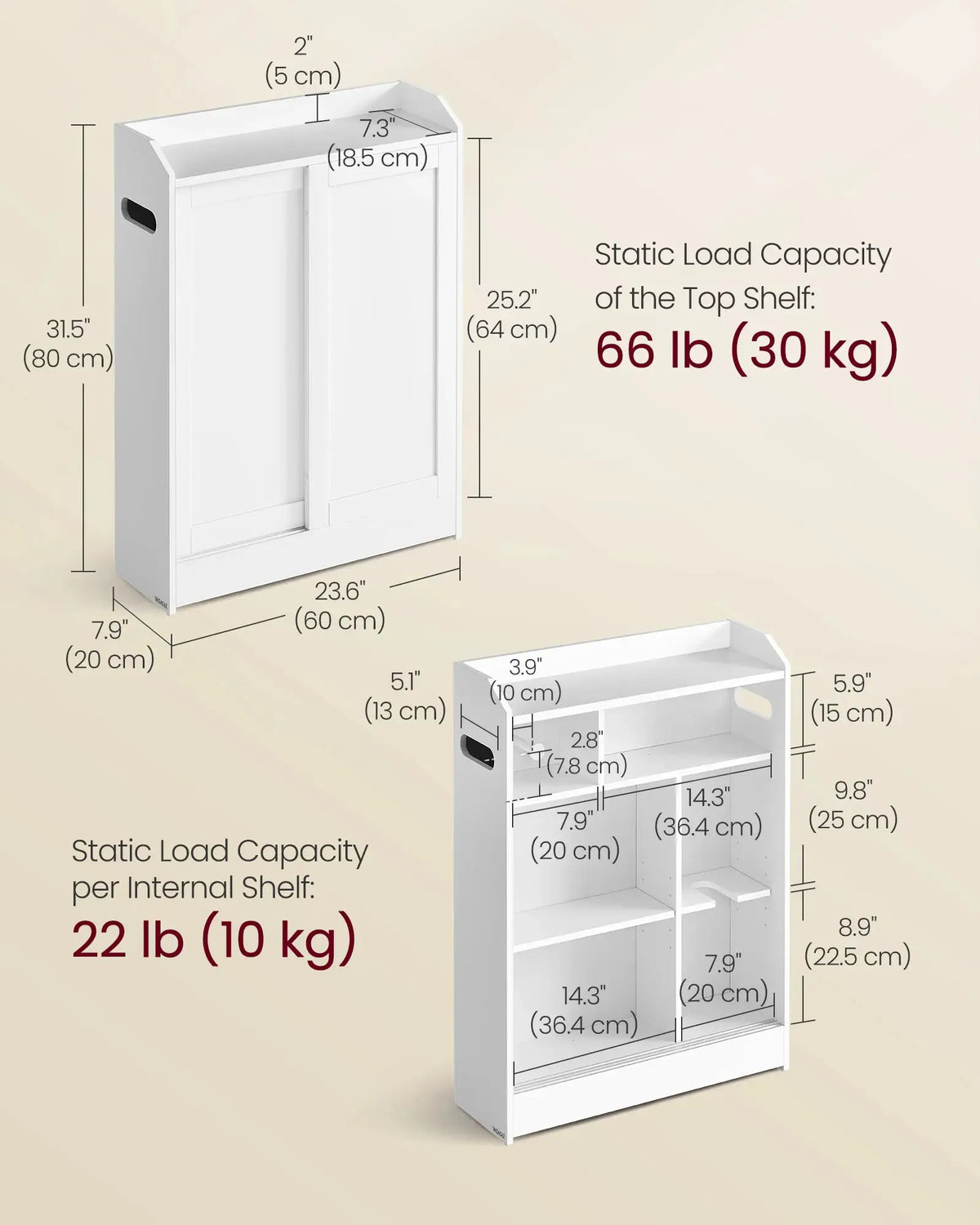 Storage Cabinet | Sliding Doors | Toilet Paper Holder | Slim Cabinet from PriceLows™