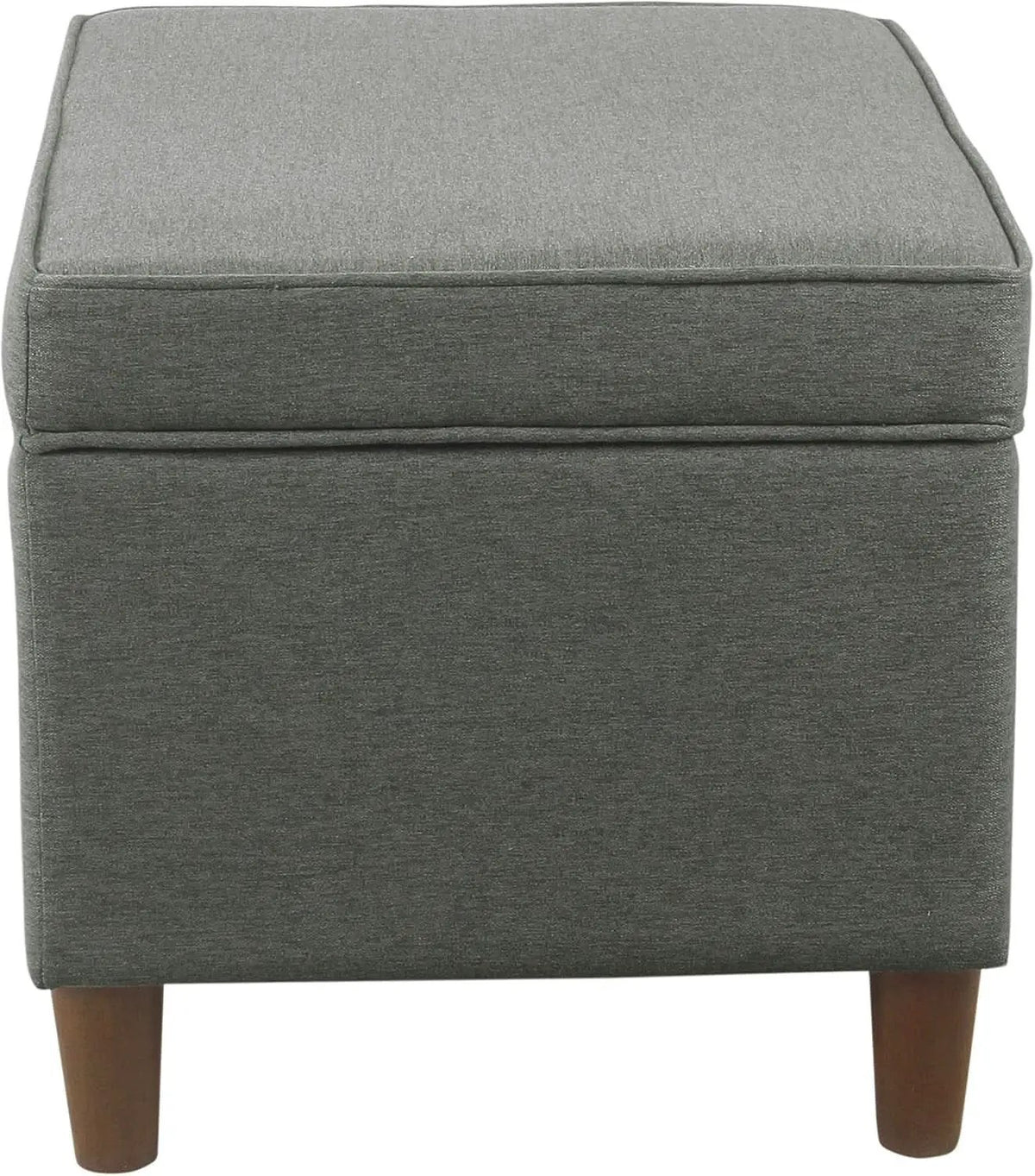 24 Inch Gray Fabric Hidden Storage Ottoman With Hinged Lid from PriceLows™