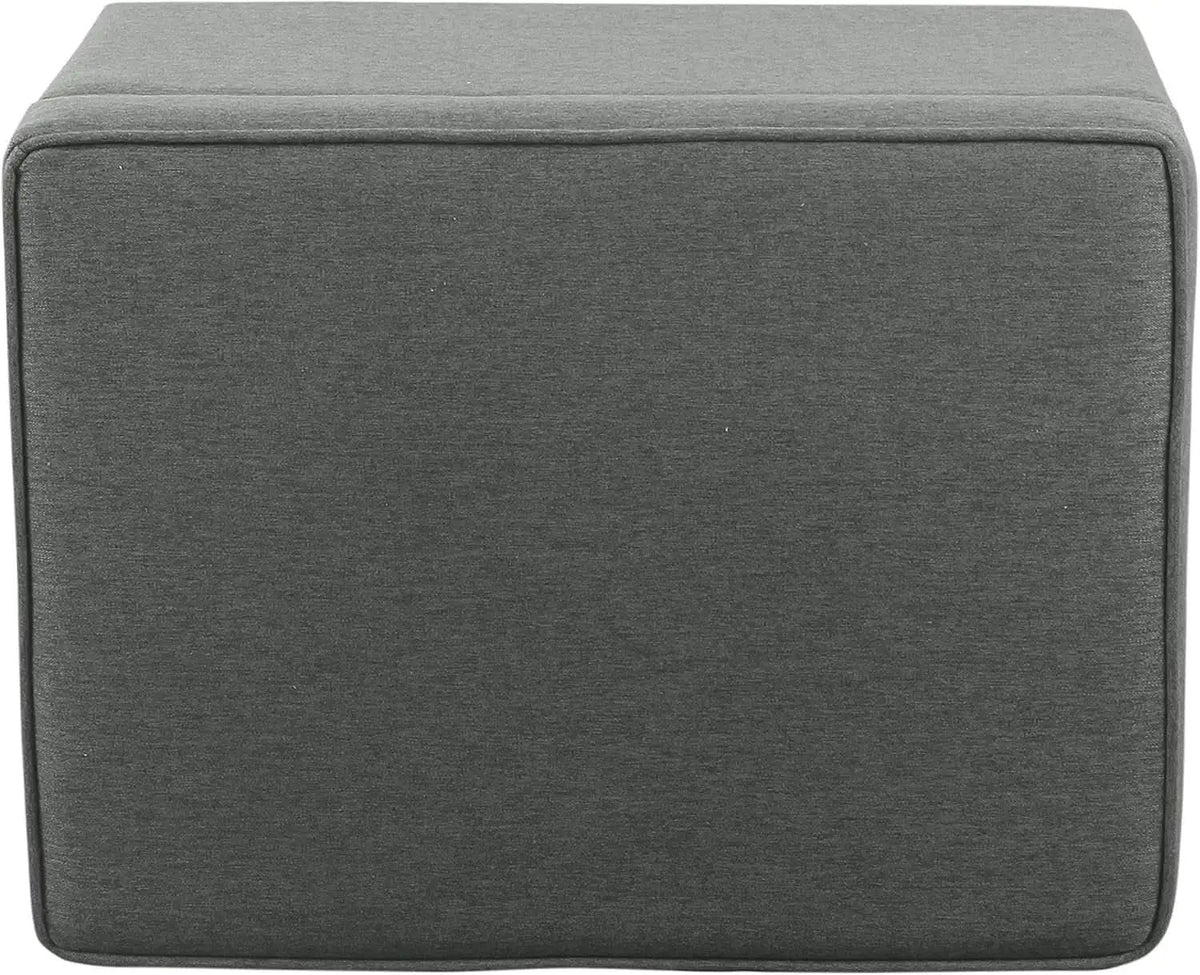 24 Inch Gray Fabric Hidden Storage Ottoman With Hinged Lid from PriceLows™