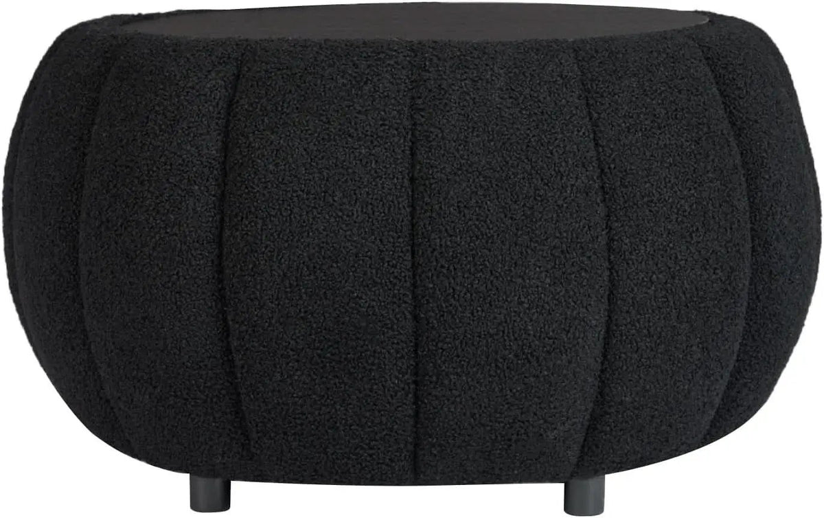 30 Inch Round Profile Teddy Fabric Hidden Storage Ottoman from PriceLows™