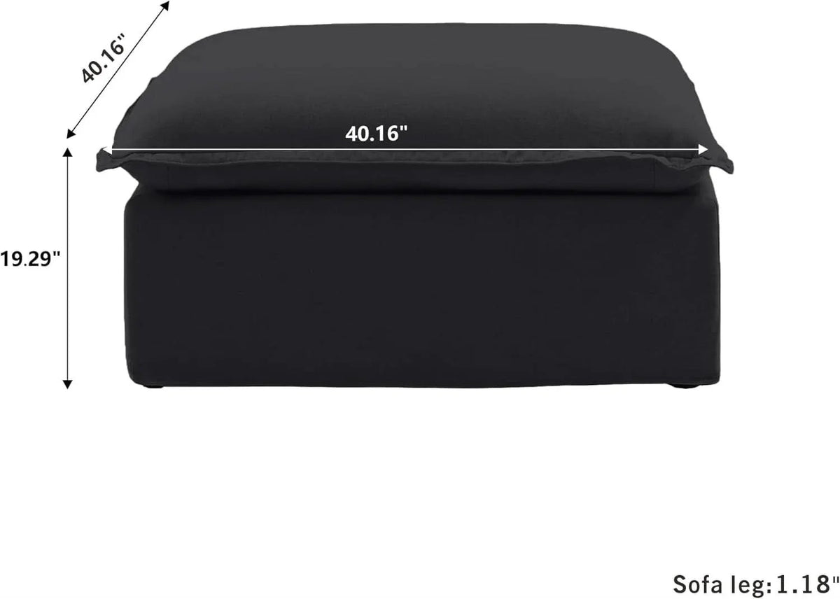 Black Storage Ottoman With Removable Cushion Covers from PriceLows™