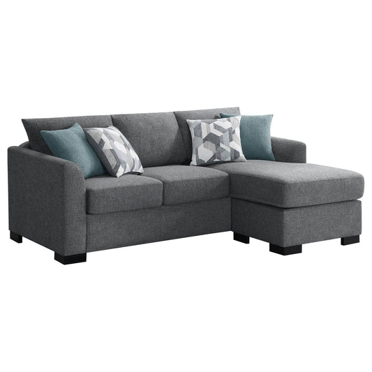 Storey Upholstered Sleeper Sectional Chaise Sofa | 83.5 x 58.5 x 34.5 in | Chenille | Grey