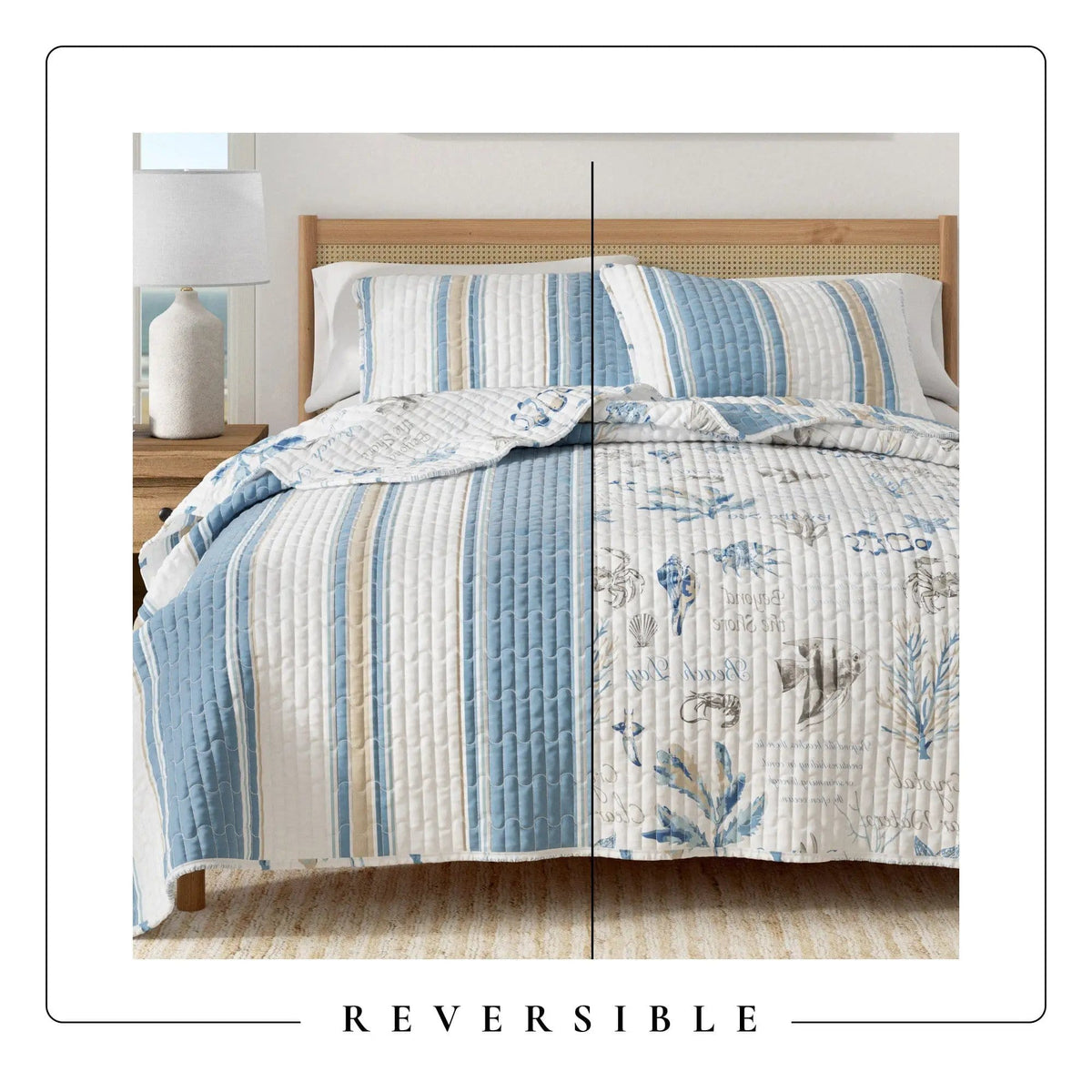 Stripe & Ocean Story Coastal Quilt Set - New Castle Collection from PriceLows™