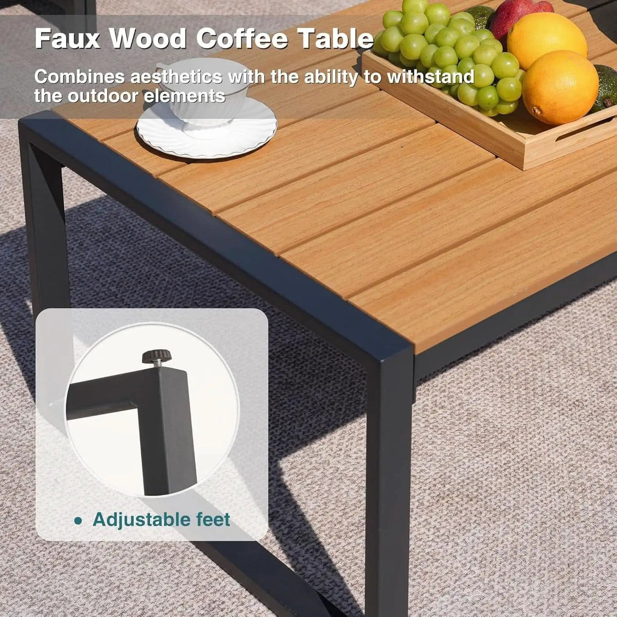 Stylish Four Piece Outdoor Patio Furniture Conversation Set from PriceLows™