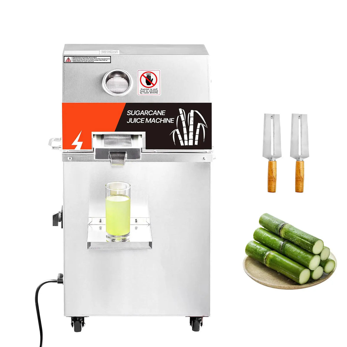 SucceBuy Commercial Sugar Cane Juicer 800W Electric Sugarcane Juicer Machine with 661LBS/H High Output 3 Stainless Steel Rollers Sugar Cane Press Juice Extractor Squeezer on Wheels for Home Commercial from PriceLows™