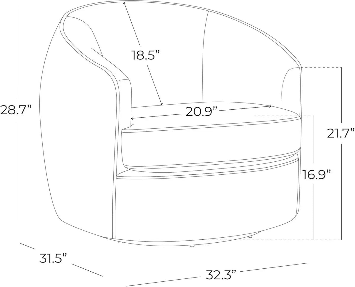 Swivel Barrel Chair Cream Upholstered Fully Assembled from PriceLows™