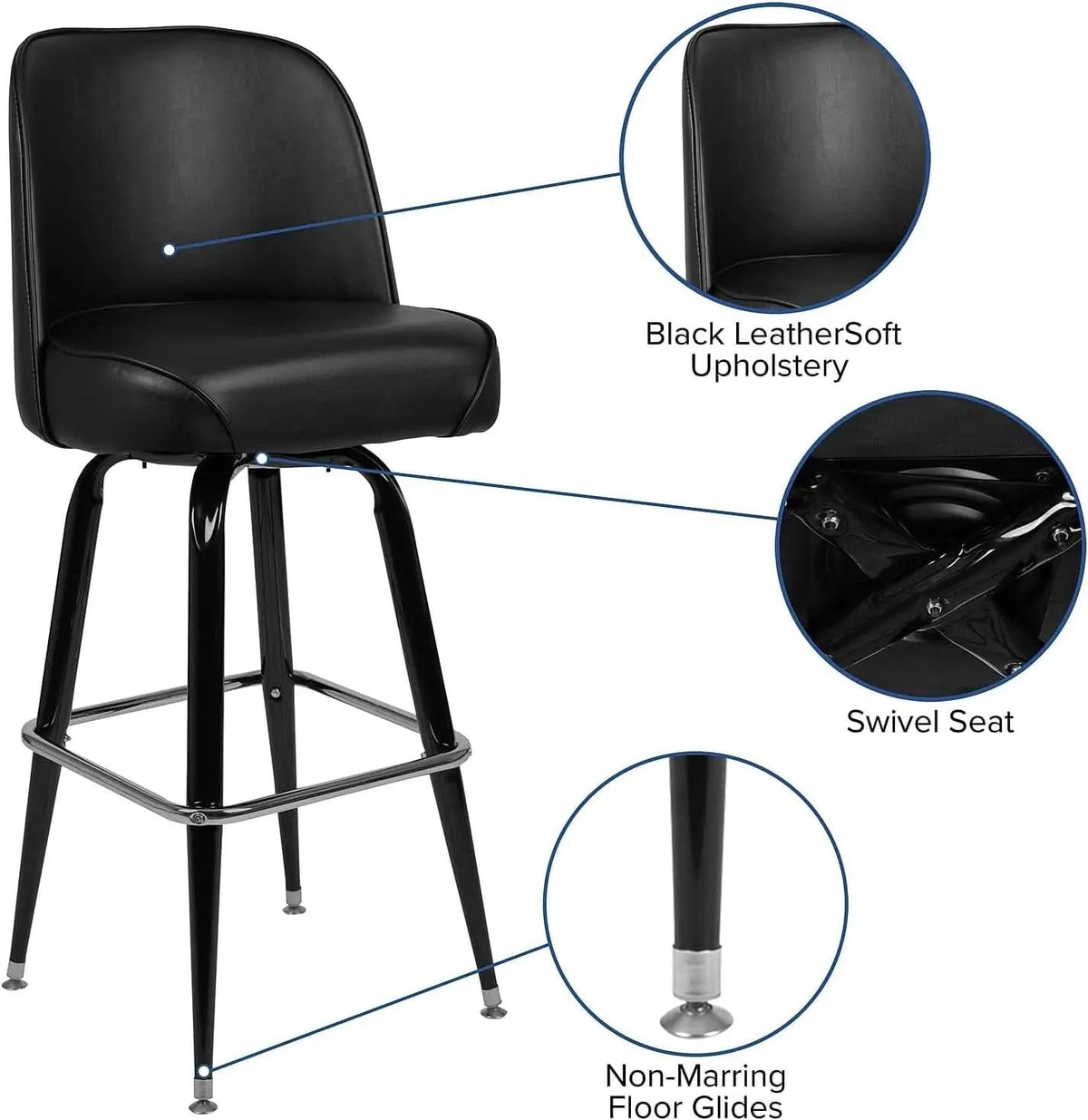 Swivel Bucket Seat Metal Barstools for Stylish Dining from PriceLows™