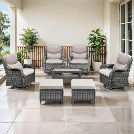 Swivel Rocker Patio Chairs Set with Cozy Coffee Table from PriceLows™