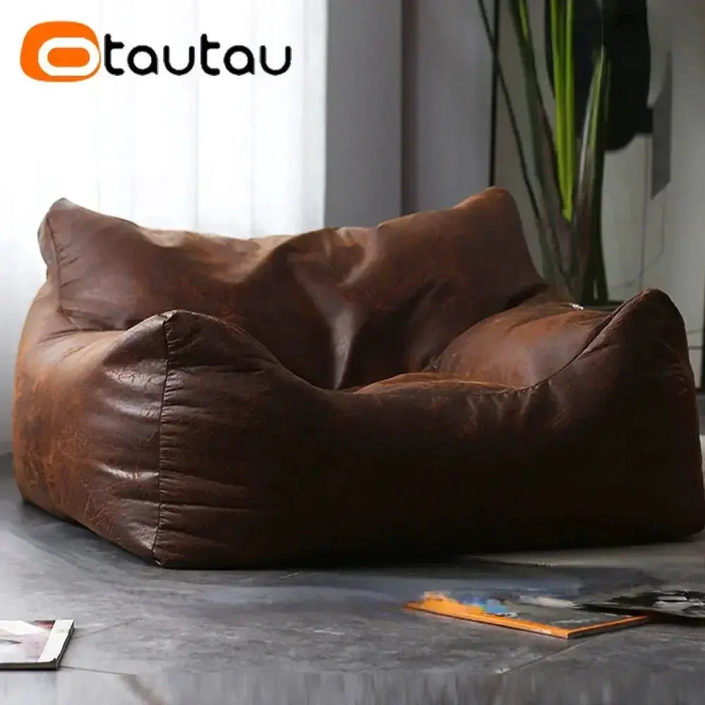 Synthetic Leather Pouf | Dense Fiber Fill | PriceLows™