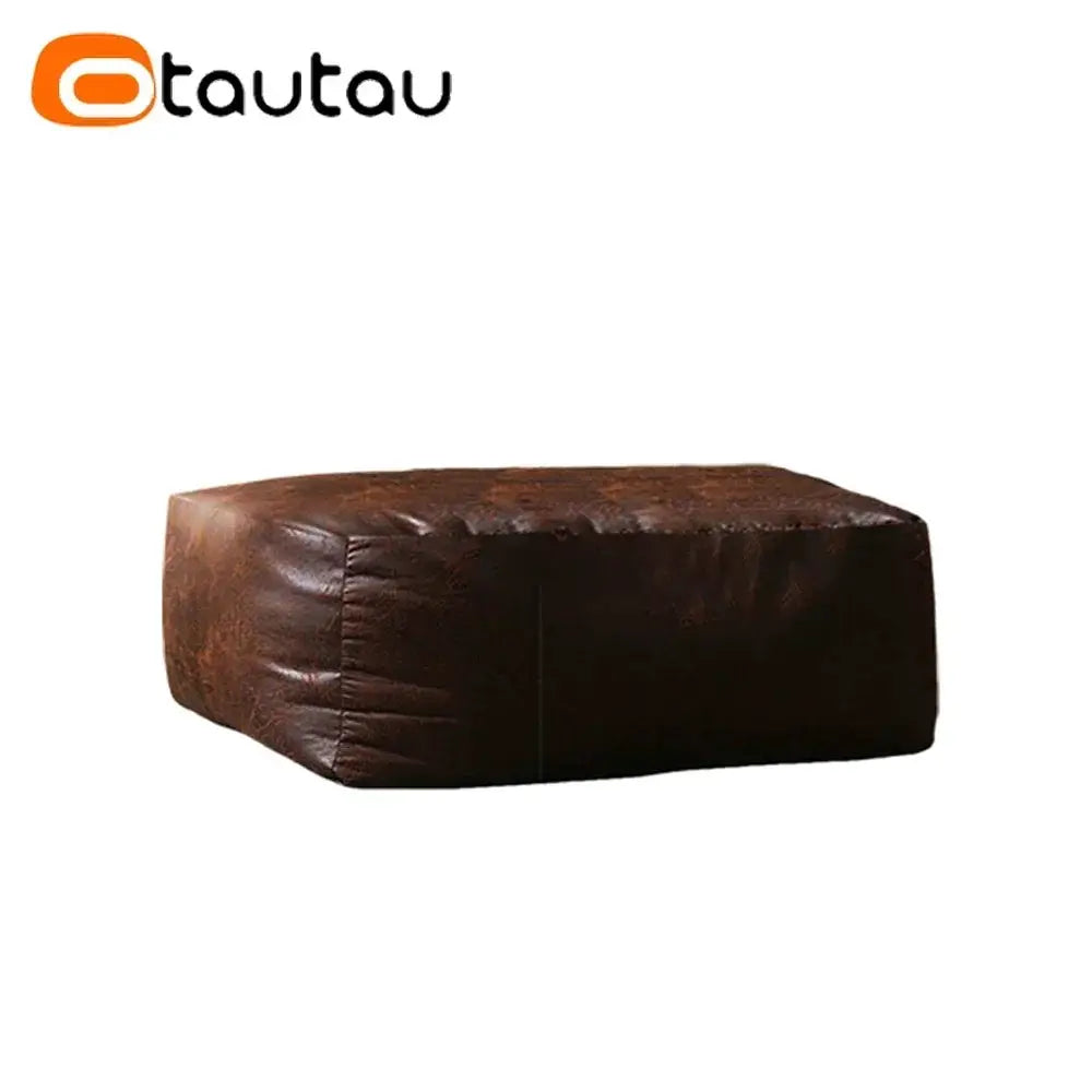 Synthetic Leather Pouf | Dense Fiber Fill | PriceLows™
