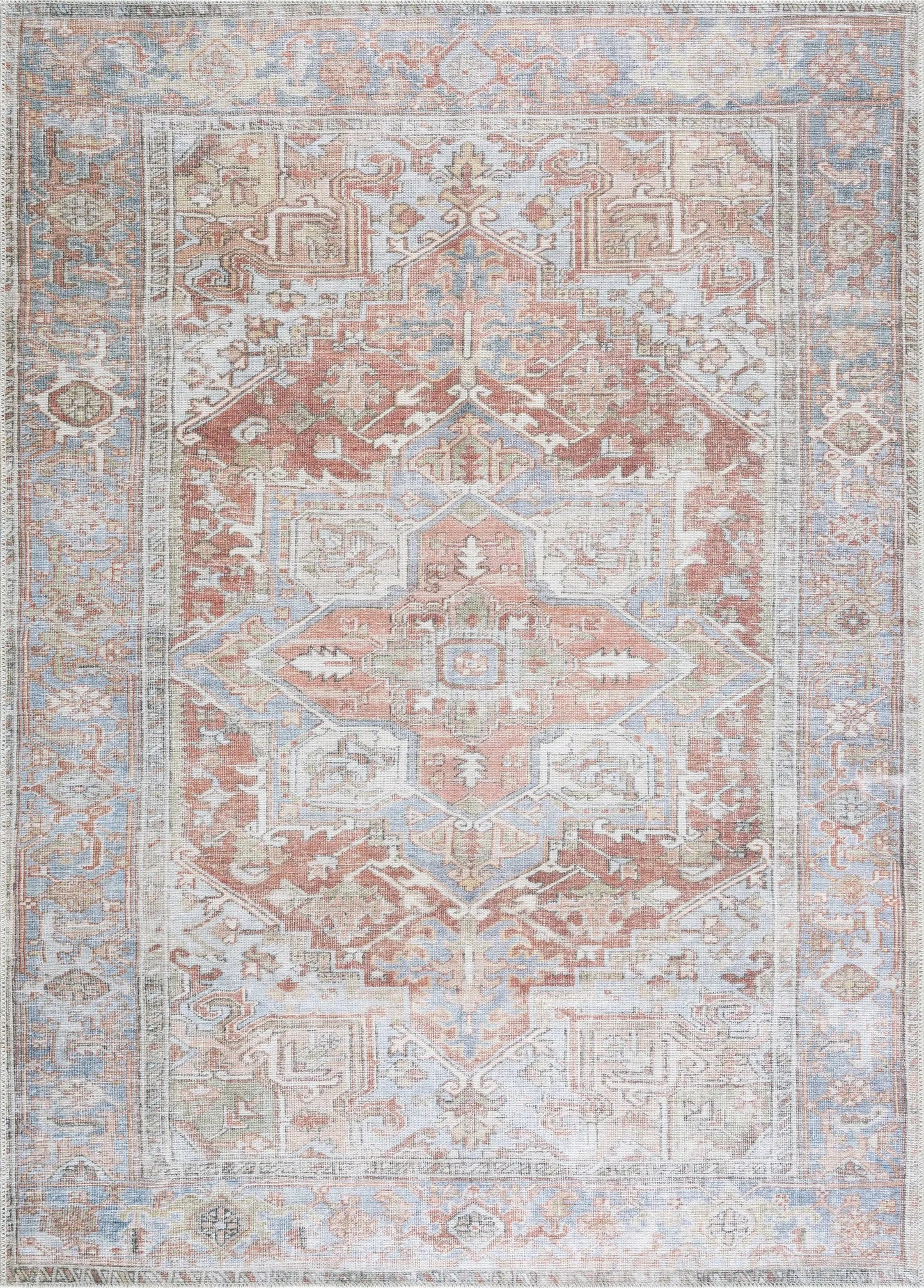 Maayon Medallion Rust Washable Area Rug from PriceLows™