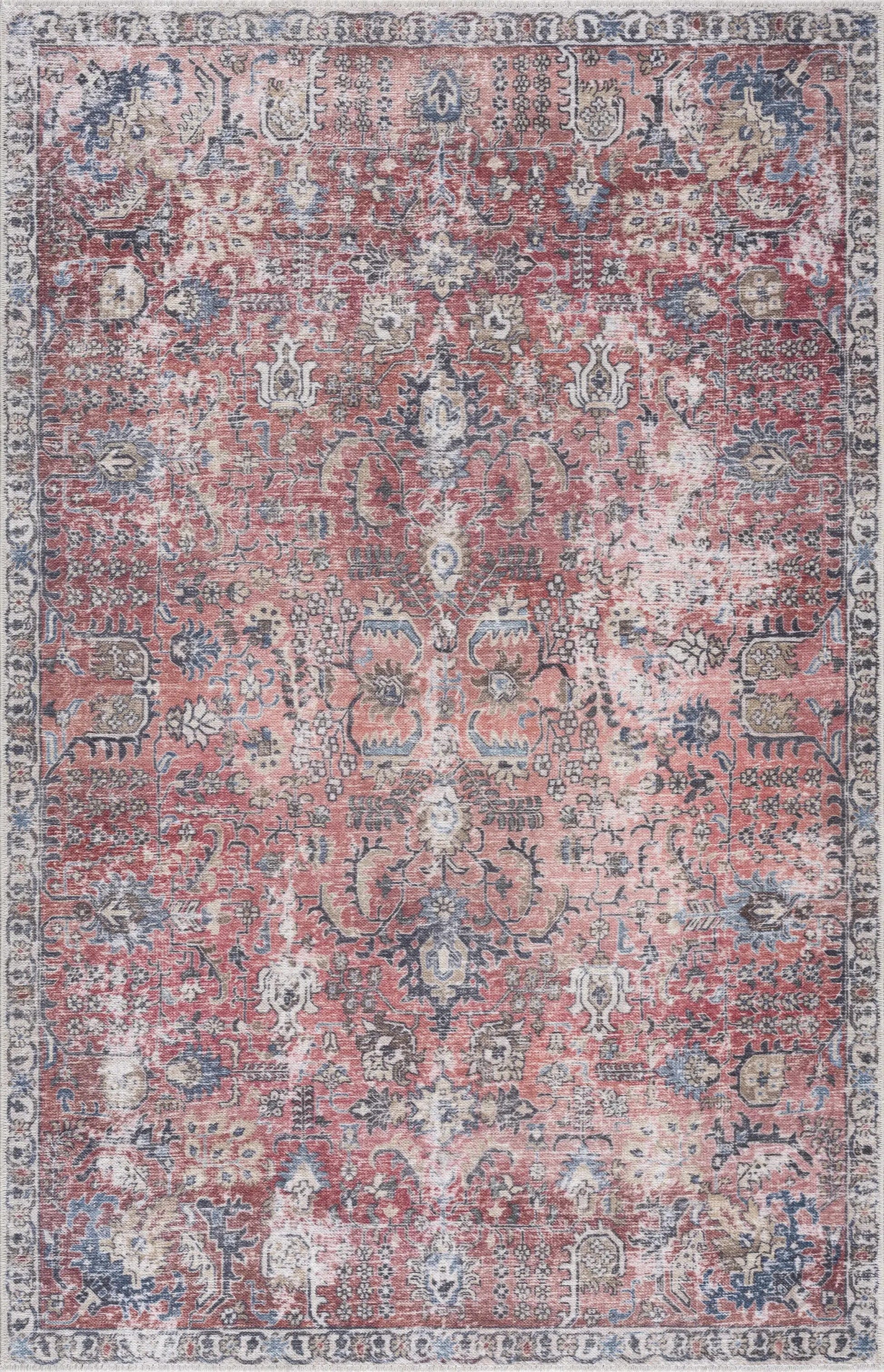 Burgundy Holi-2303 Washable Area Rug from PriceLows™