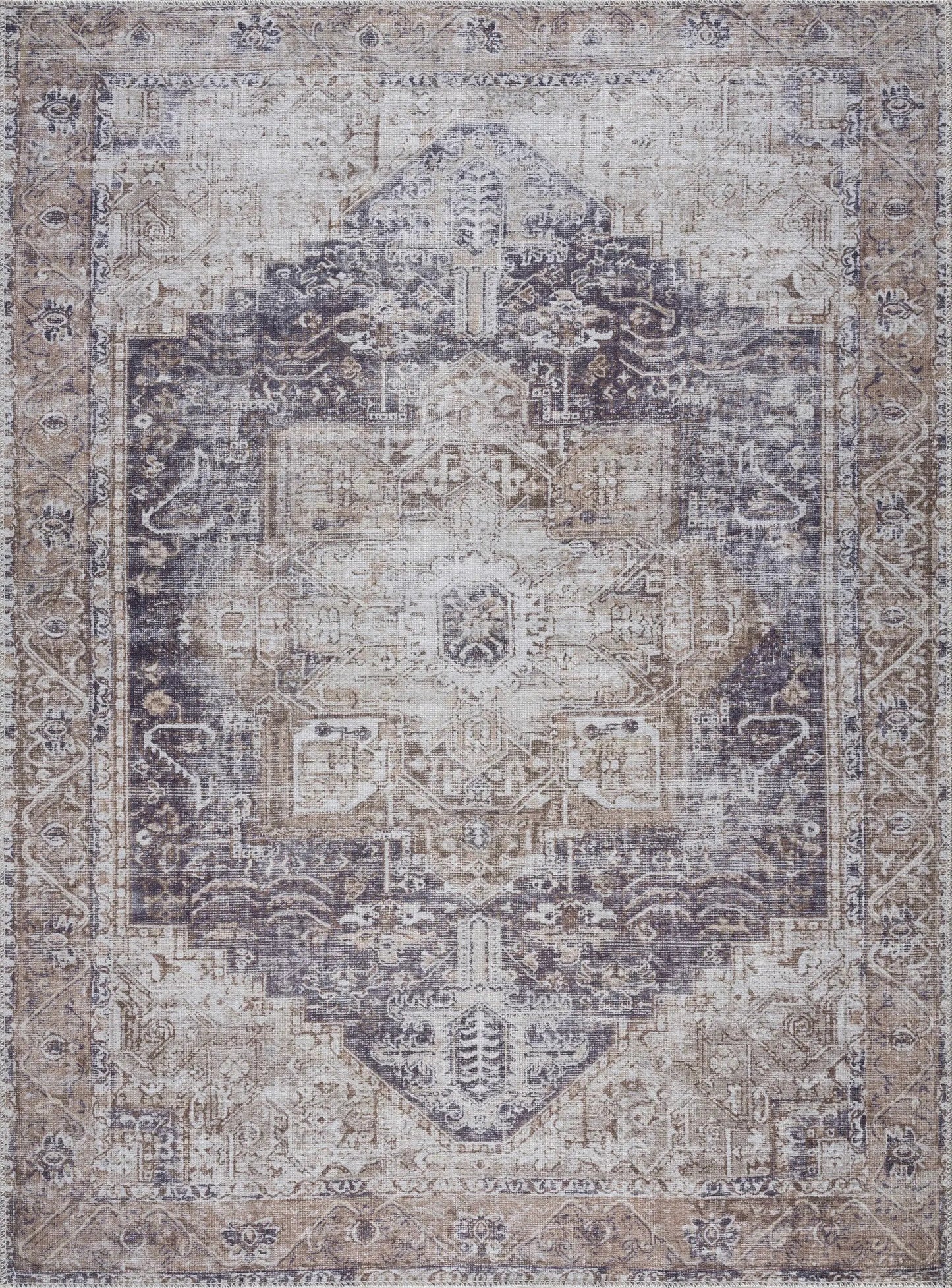Beige Rosman Washable Area Rug from PriceLows™