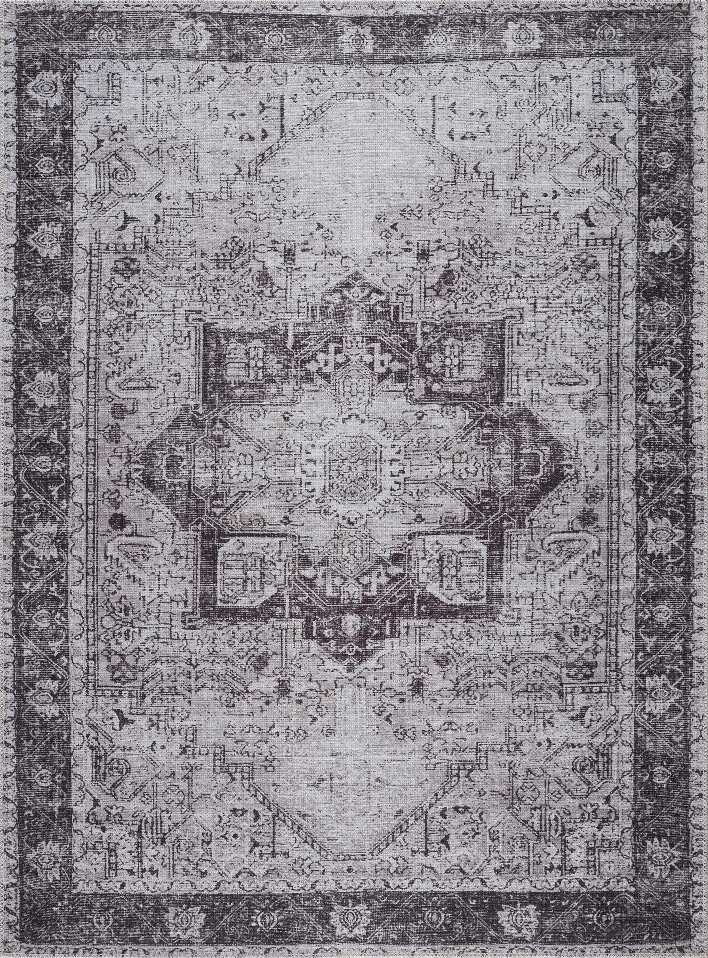 Rosman Gray Washable Area Rug from PriceLows™