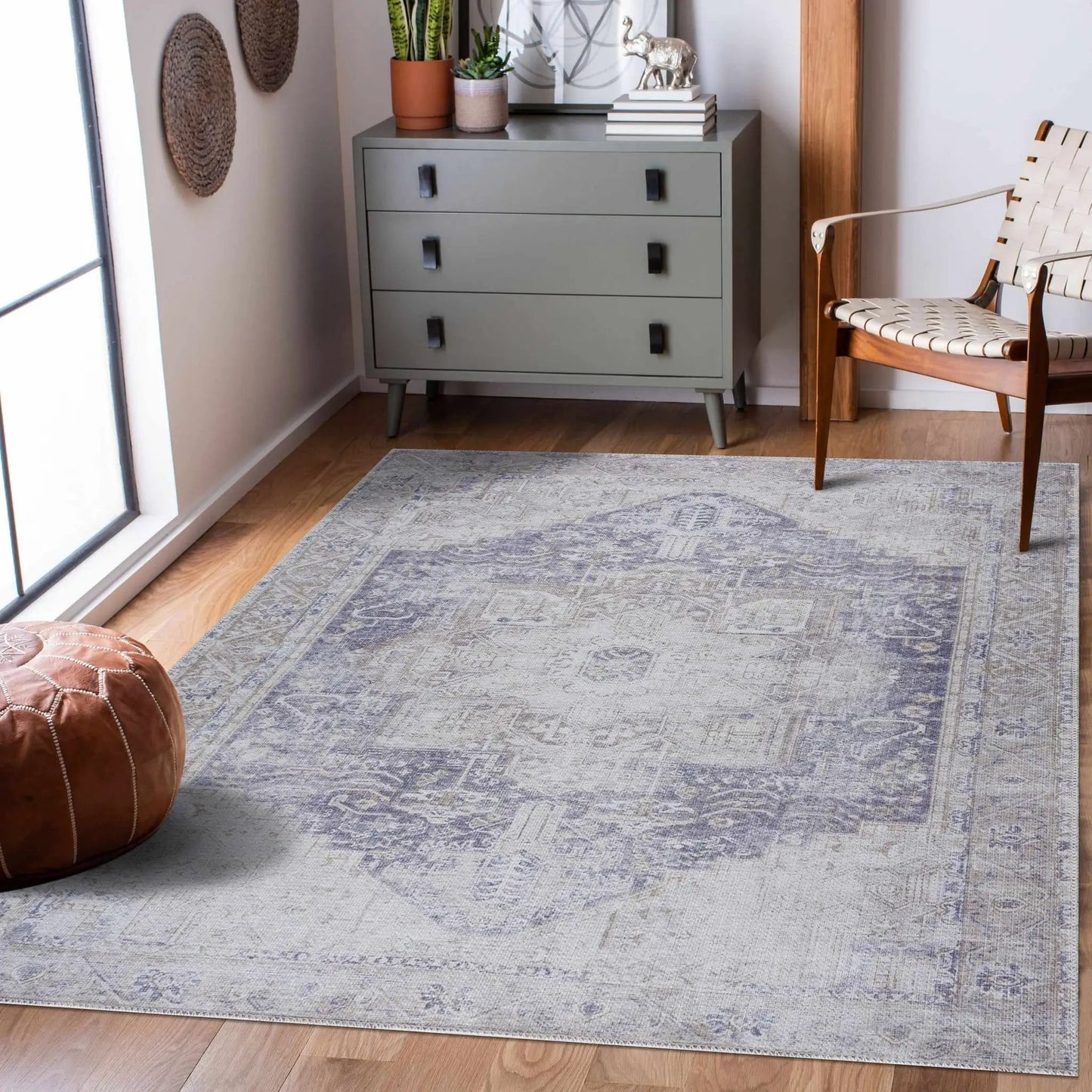 Rosman Olive Washable Area Rug from PriceLows™