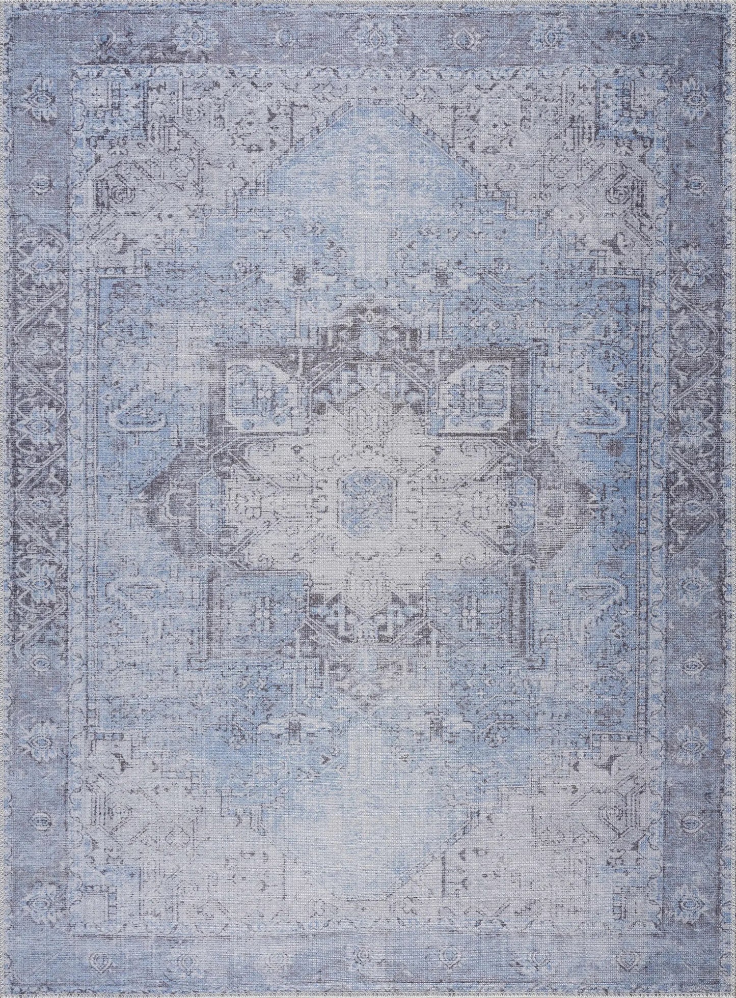 Aqua Rosman Washable Area Rug from PriceLows™