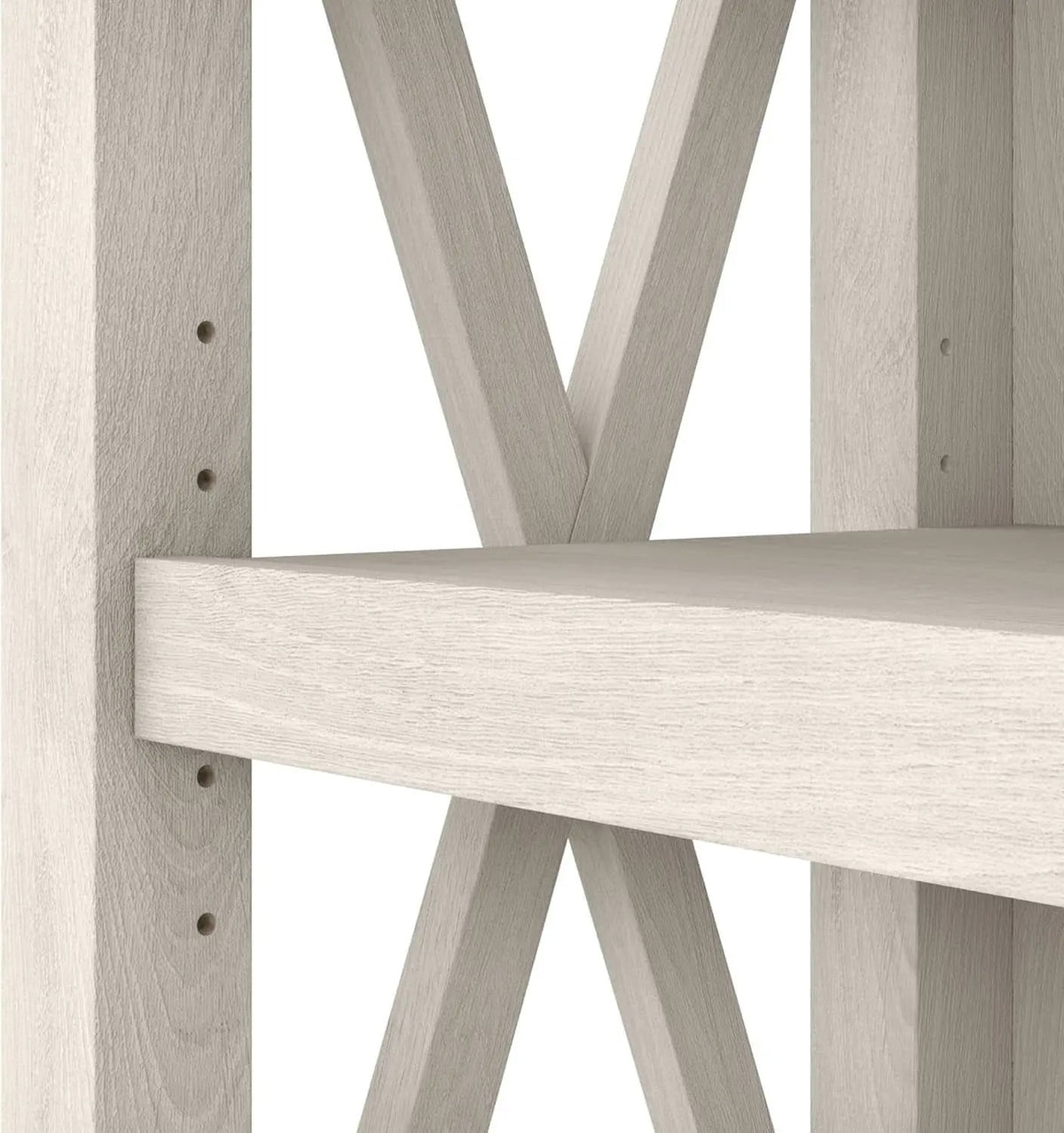 Tall 5 Shelf Bookcase Linen White Oak Modern Farmhouse from PriceLows™