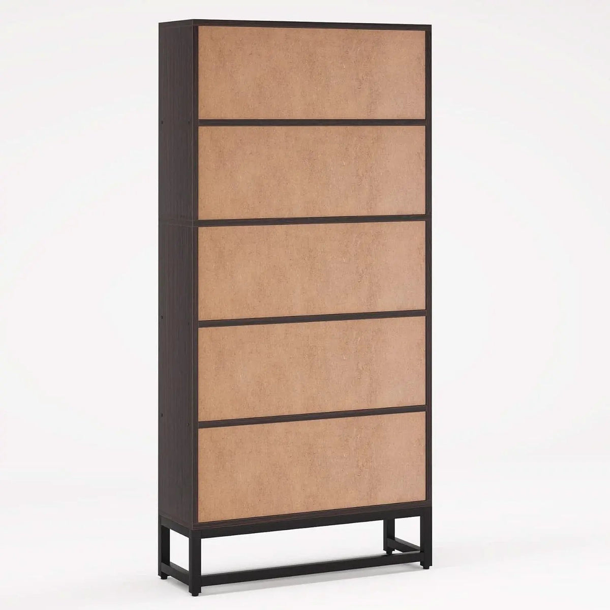 Tall Bookcase And Bookshelf 70.8 Inch Sandalwood Shelving from PriceLows™