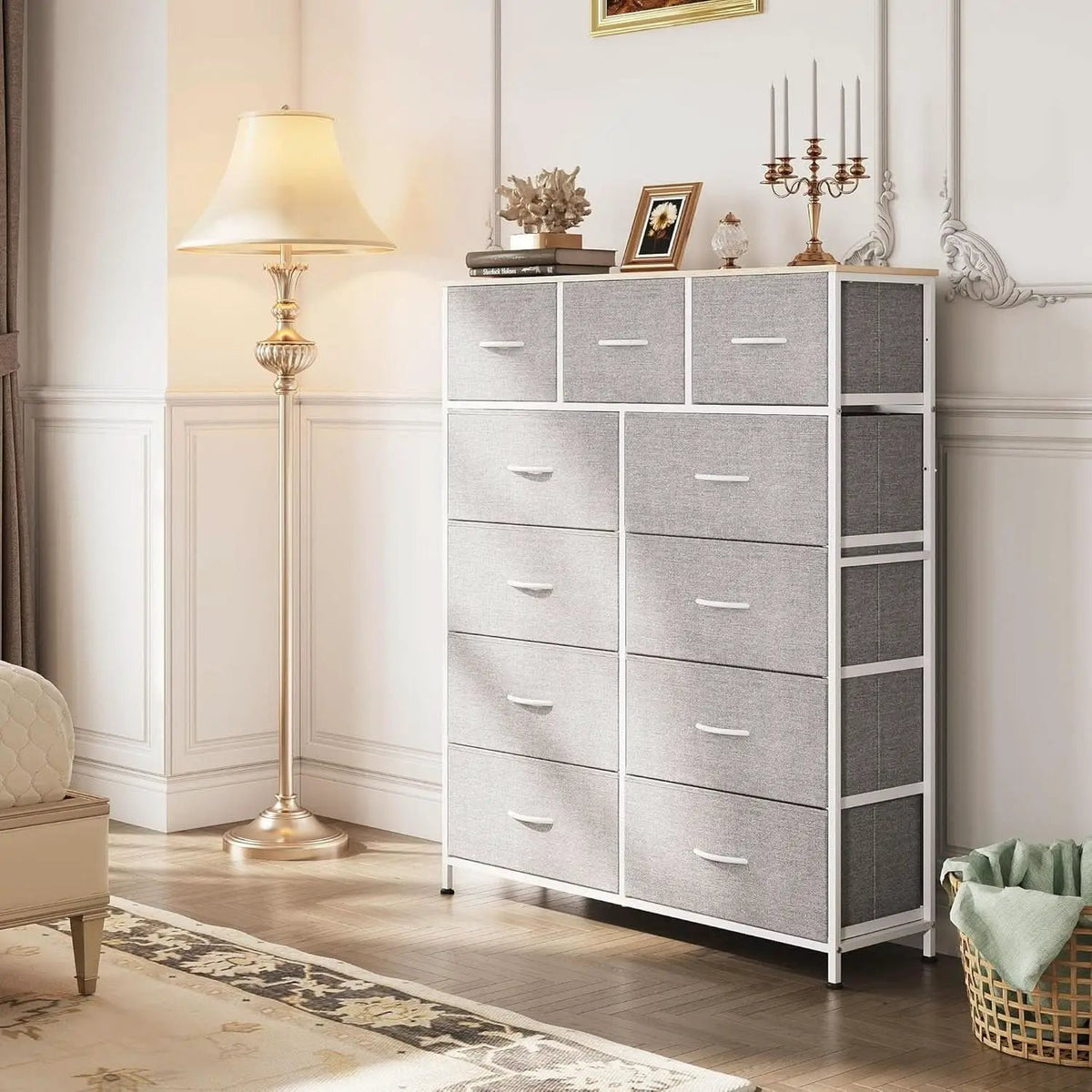 Tall Fabric Dresser Storage Tower With 11 Deep Drawers from PriceLows™