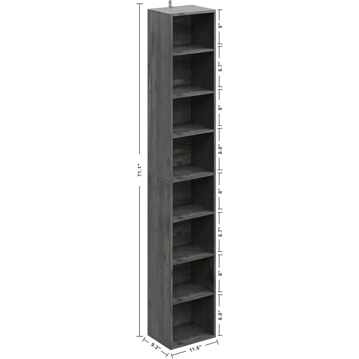 Tall Narrow 8 Tier Corner Bookshelf For Living Room from PriceLows™
