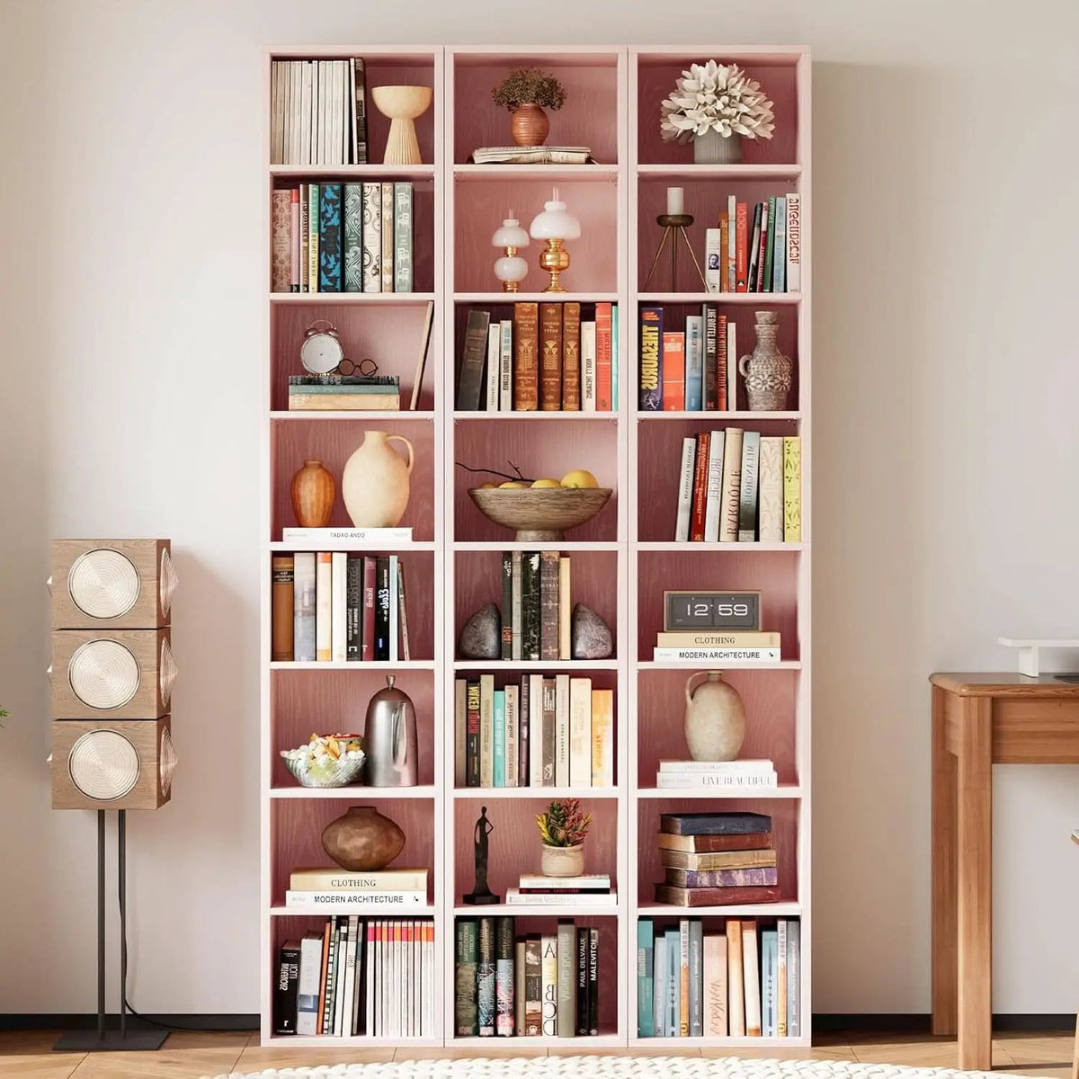 Tall Narrow Eight Tier Corner Bookcase For Home Office from PriceLows™