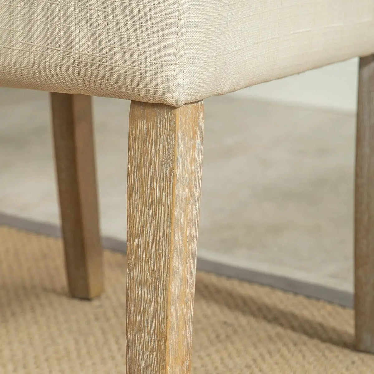 Tan Solid Wood Tufted Parsons Dining Chair Set Of 2 from PriceLows™