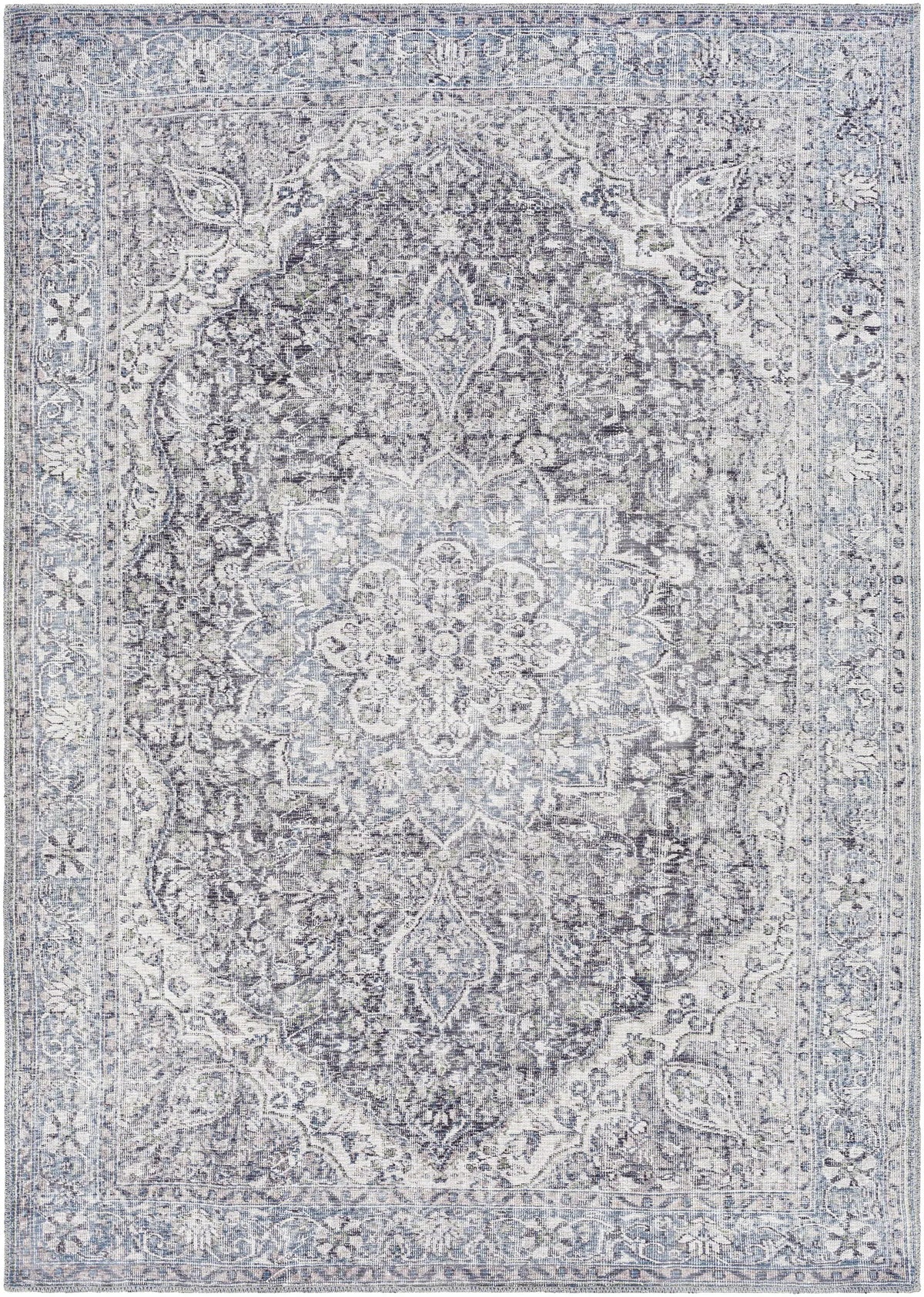 Tavas Blue Medallion Washable Rug from PriceLows™