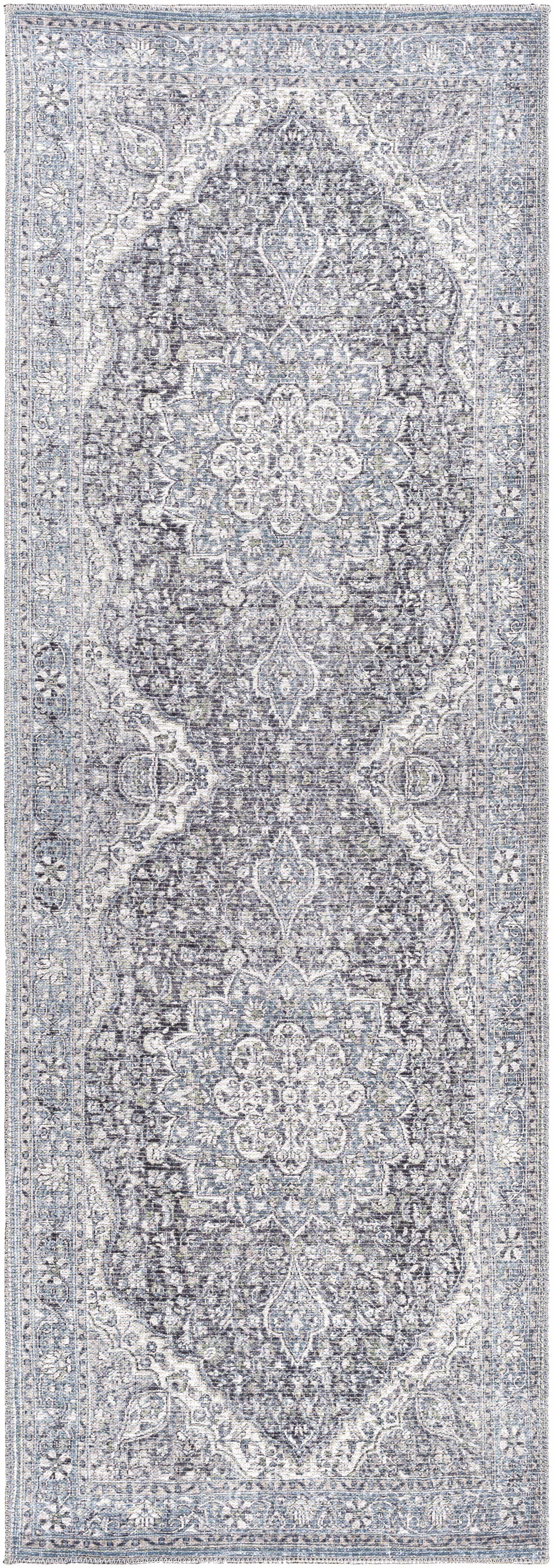 Tavas Blue Medallion Washable Rug from PriceLows™