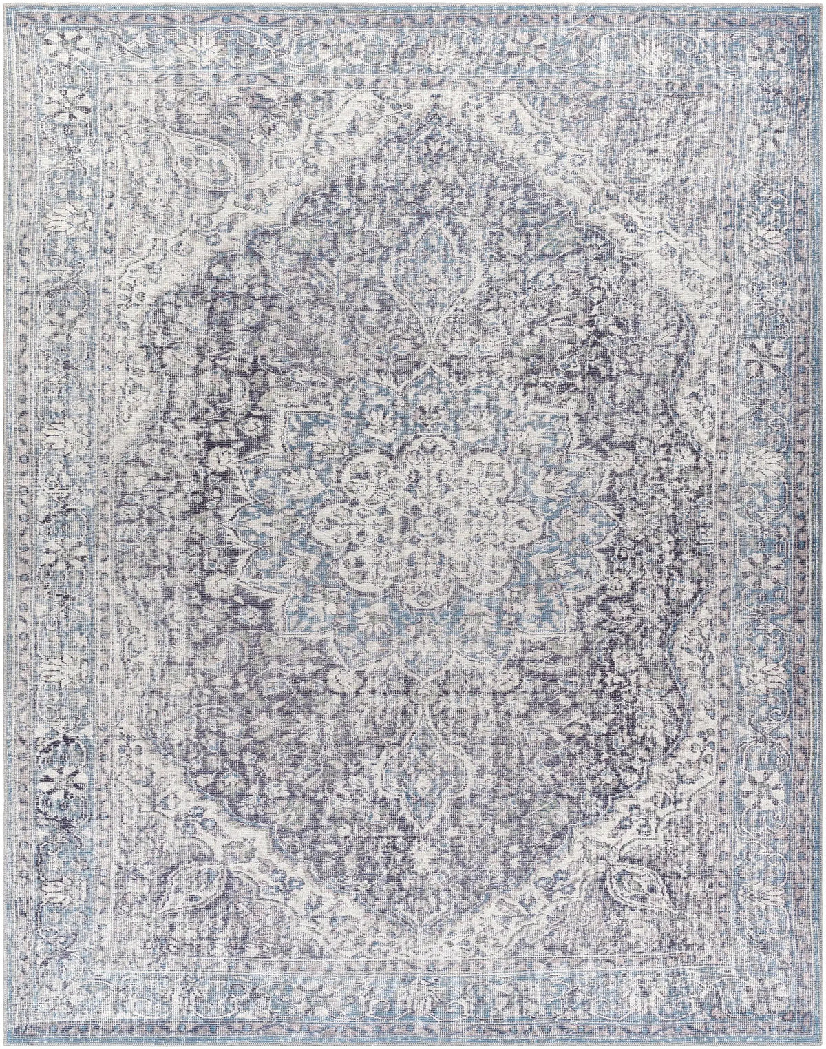 Tavas Blue Medallion Washable Rug from PriceLows™