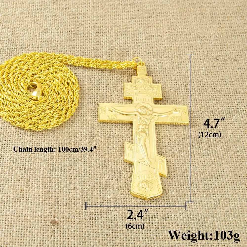 Three Bar Cross Necklace | Gold Plated | PriceLows™