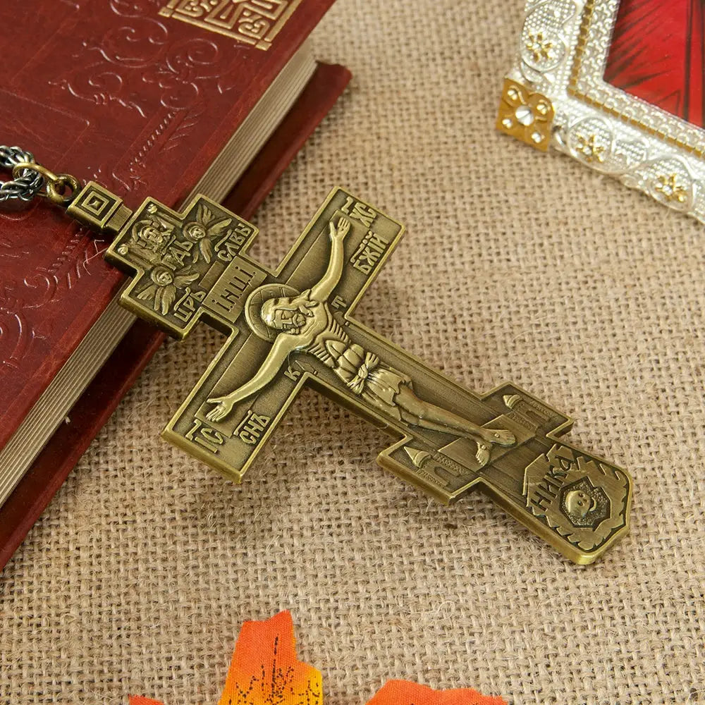 Three Bar Cross Necklace | Gold Plated | PriceLows™
