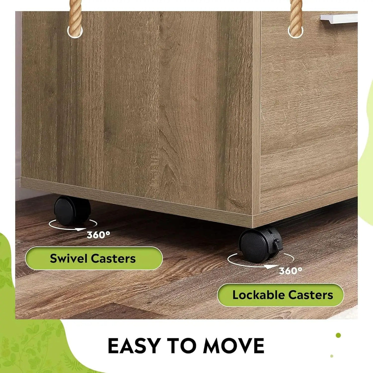 Three Drawer Mobile File Cabinet In Gray Oak With Open Shelves Printer Stand For Home Office from PriceLows™